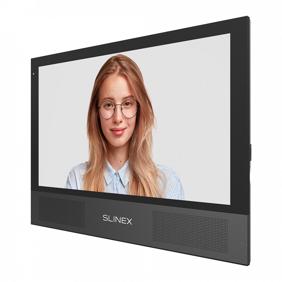 All-black Slinex Sonik 10 – video intercom with two powerful speakers, replaceable color panels and big screen