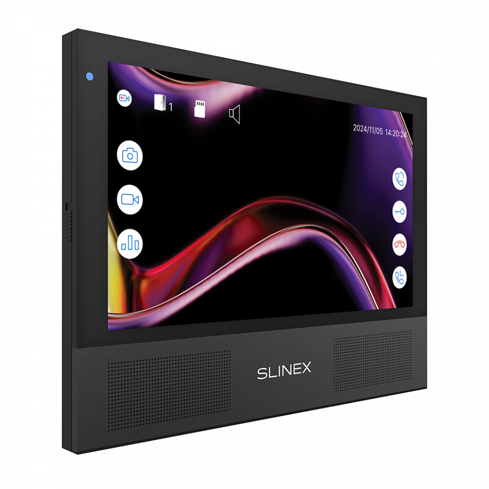 All-black Slinex Sonik 10 – video intercom with two powerful speakers, replaceable color panels and big screen