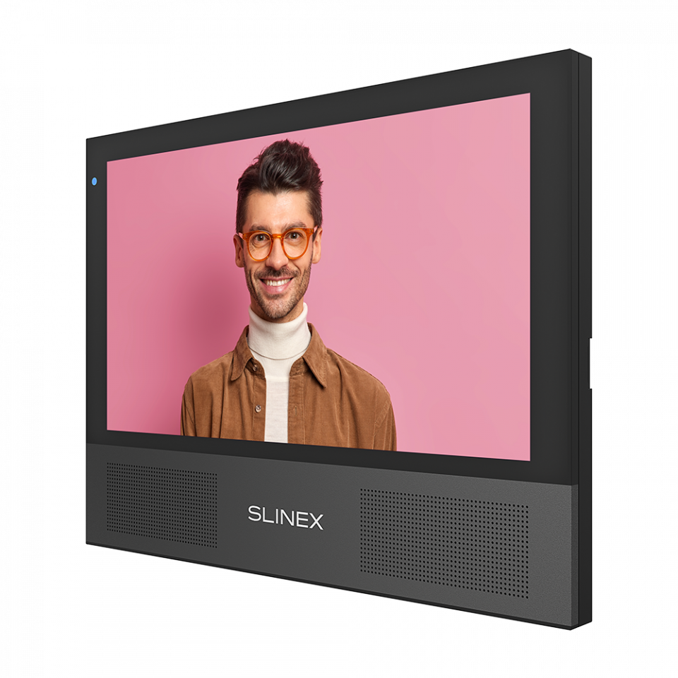 All-black Slinex Sonik 10 – video intercom with two powerful speakers, replaceable color panels and big screen