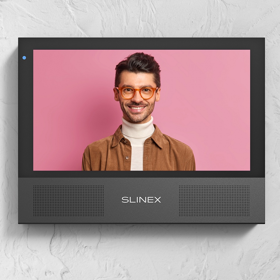 All-black Slinex Sonik 10 – video intercom with two powerful speakers, replaceable color panels and big screen