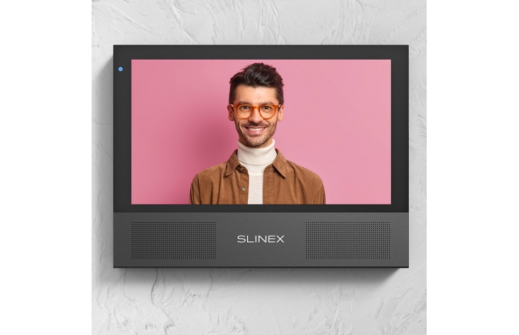 All-black Slinex Sonik 10 – video intercom with two powerful speakers, replaceable color panels and big screen