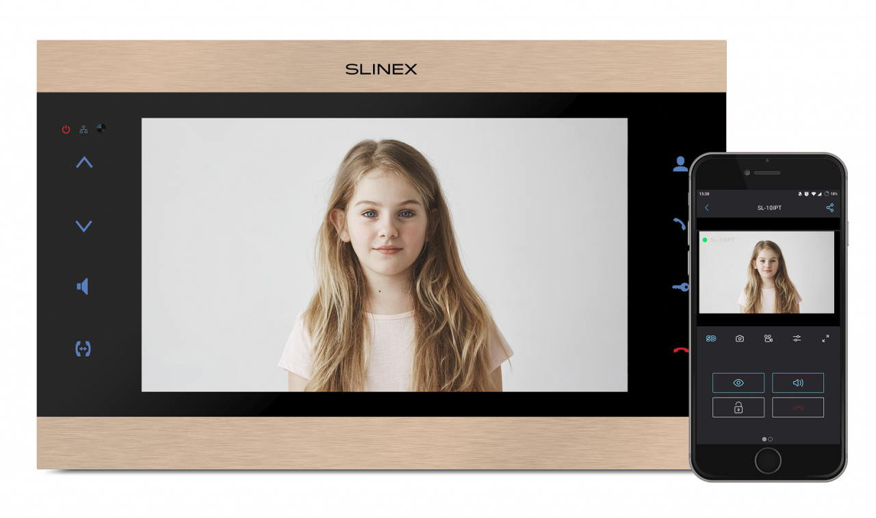 Slinex SL-10IPTHD – 10-inch touch screen monitor with smartphone call forwarding and software motion detection functions